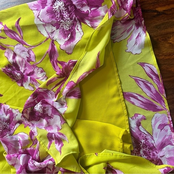 Great Jones Designer Yellow Floral Neck Tie Dress Sleeveless Cottage Traditional - Picture 8 of 8